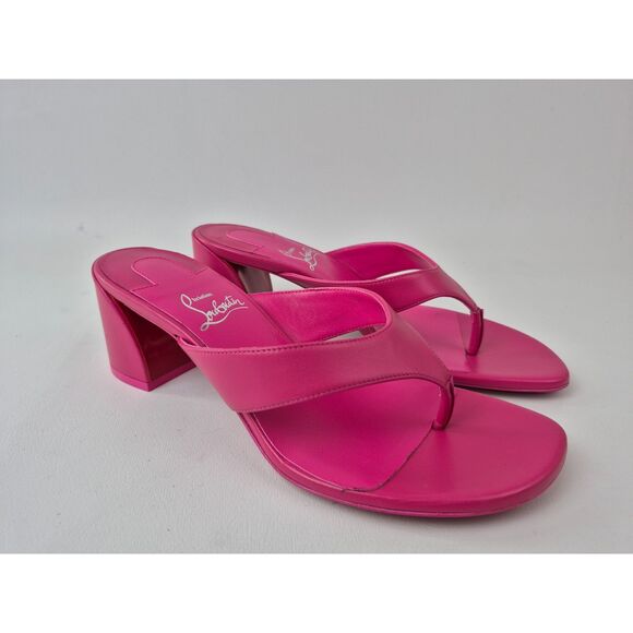 Christian Louboutin Women's Pinup Pink Janetonga Thong Sandals Size 38 - Picture 1 of 8
